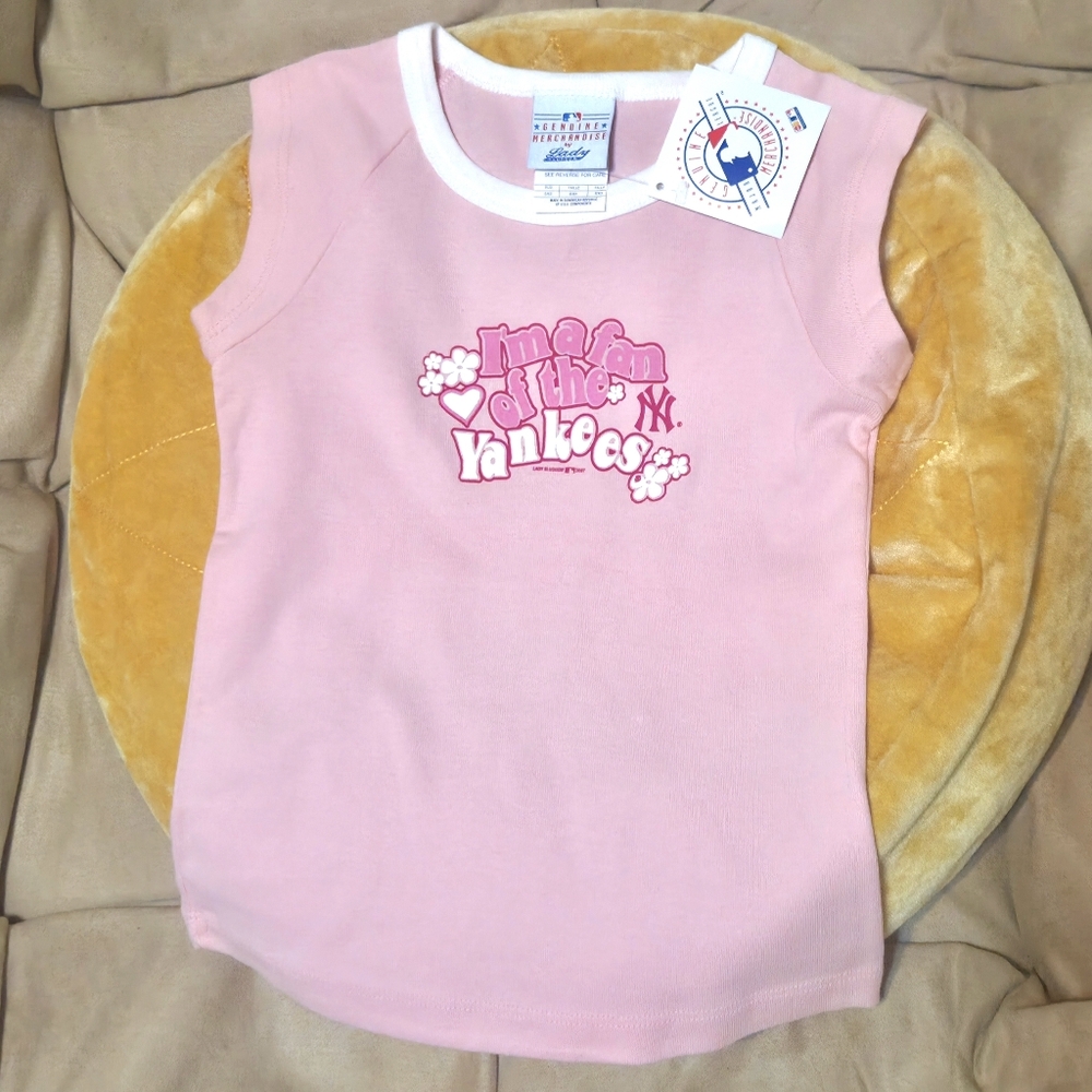 Genuine Merchandise Yankees Kids Light Pink Tank Top Soze 6/6x
